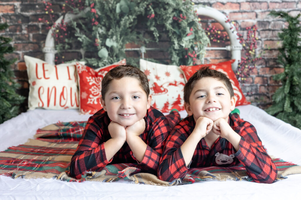 Twins Christmas photoshoot