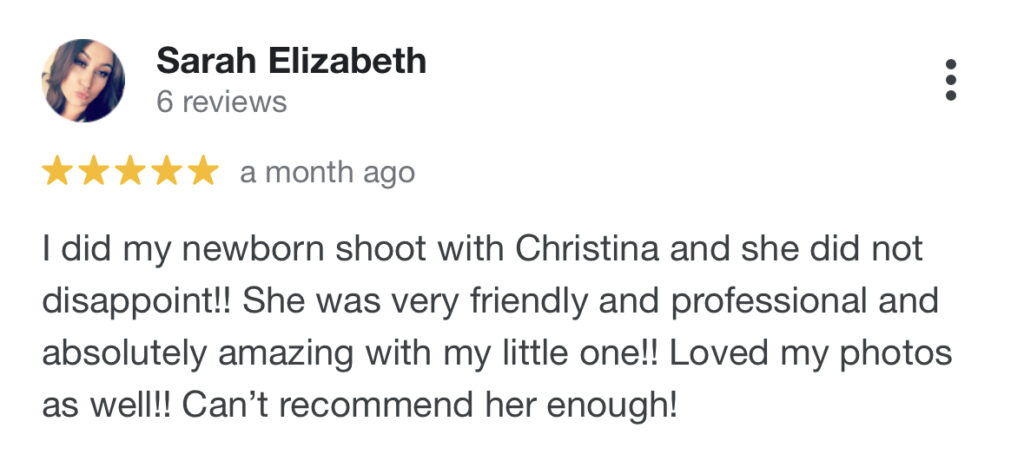 Phoenix, Arizona Newborn Photographer. Five Star review. "I did my newborn shoot with Christina and she did not disappoint!!" 